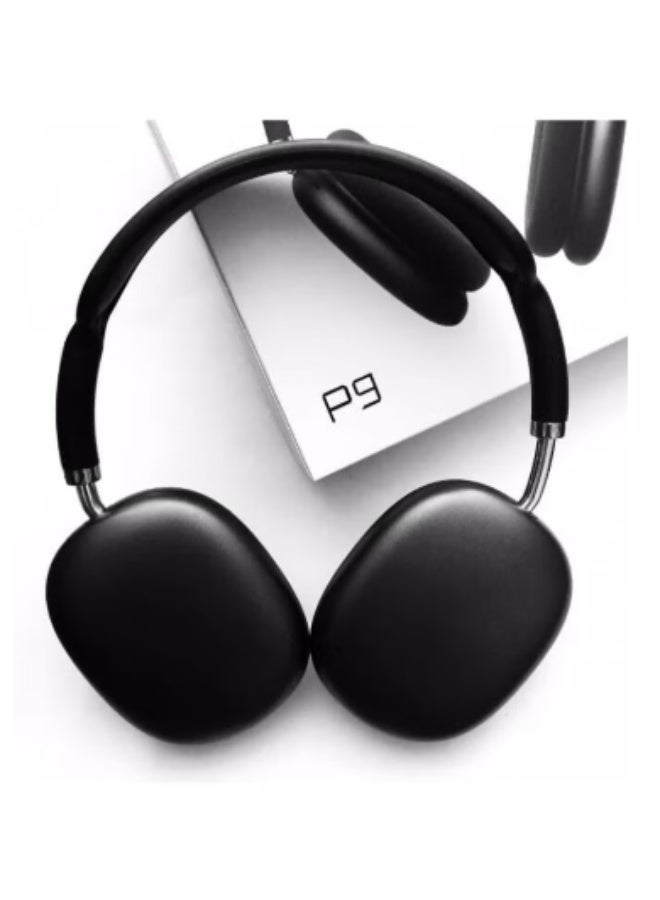 بي 9 سماعات بلوتوث P9 فوق الاذن أسود - Image 3